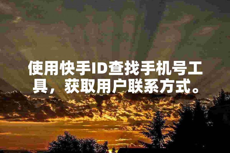 使用快手ID查找手机号工具，获取用户联系方式。