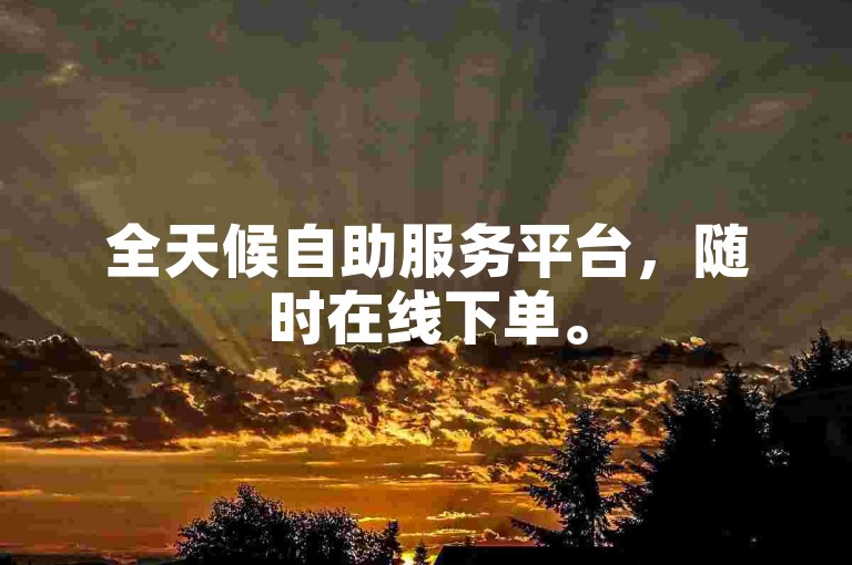 全天候自助服务平台，随时在线下单。