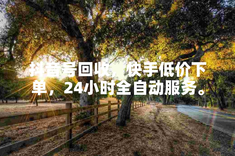 抖音号回收，快手低价下单，24小时全自动服务。