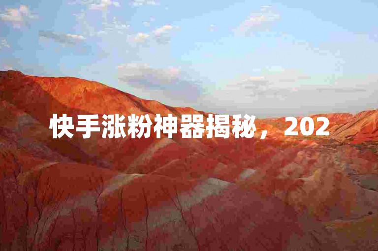 快手涨粉神器揭秘，2025年必学增粉技巧！