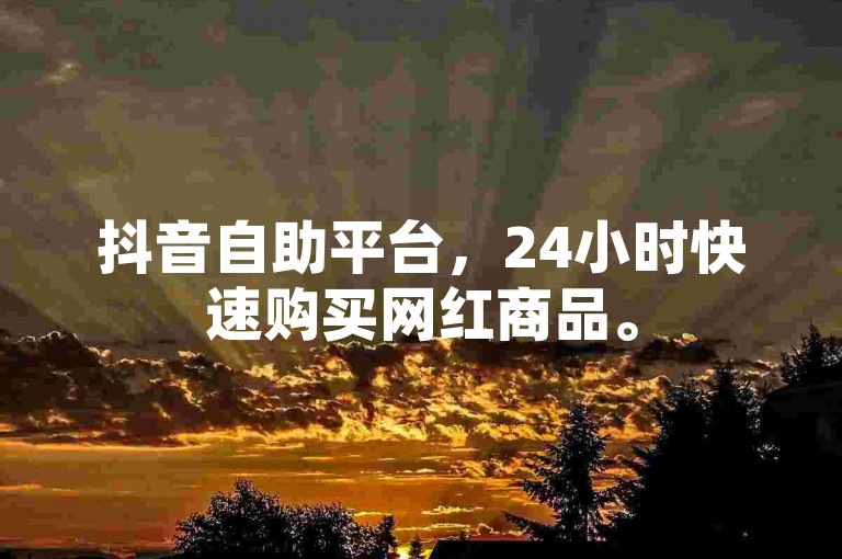 抖音自助平台，24小时快速购买网红商品。