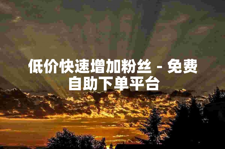 低价快速增加粉丝 - 免费自助下单平台