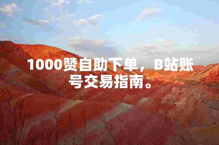1000赞自助下单，B站账号交易指南。
