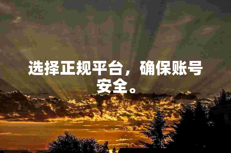 选择正规平台，确保账号安全。