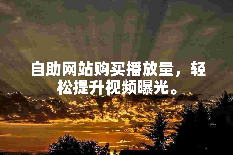 自助网站购买播放量，轻松提升视频曝光。