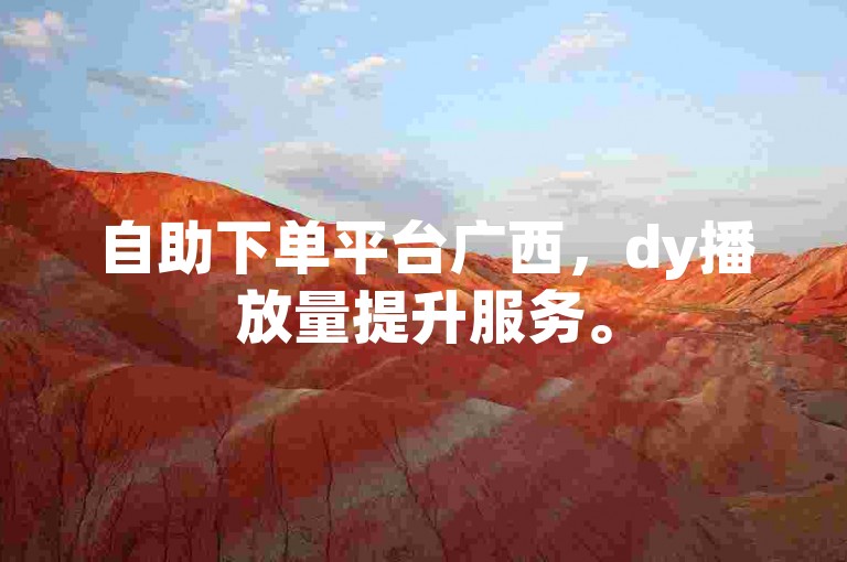 自助下单平台广西，dy播放量提升服务。