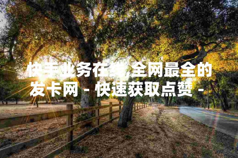 快手业务在线,全网最全的发卡网 - 快速获取点赞 - qq业务下单超便捷