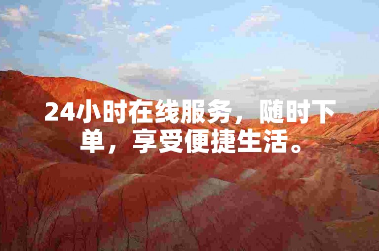 24小时在线服务，随时下单，享受便捷生活。