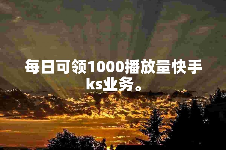 每日可领1000播放量快手ks业务。