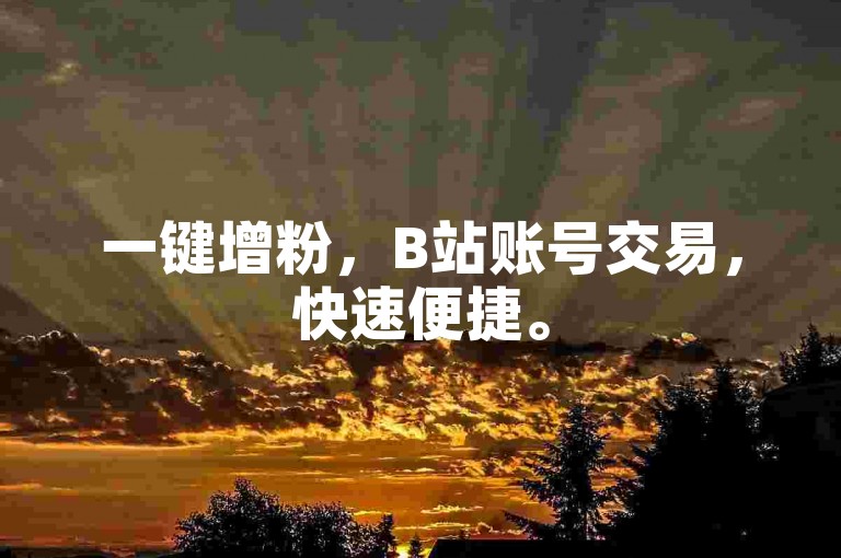 一键增粉，B站账号交易，快速便捷。