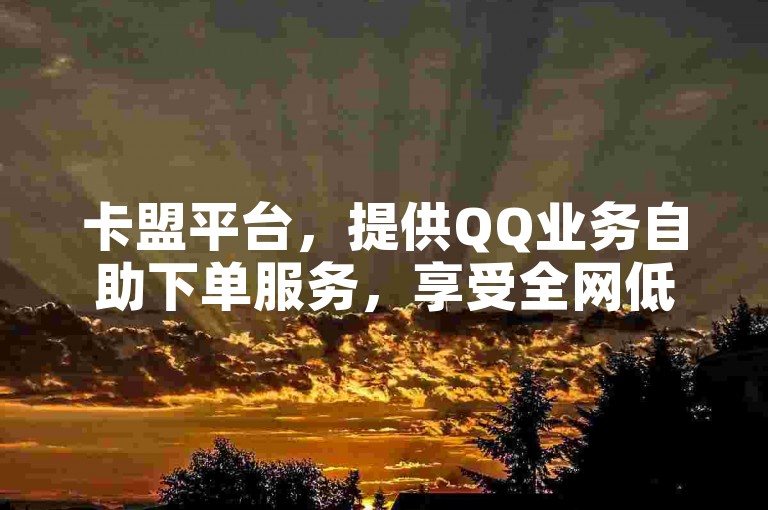 卡盟平台，提供QQ业务自助下单服务，享受全网低价。