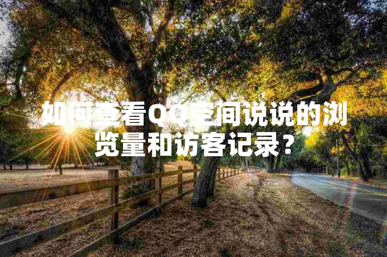 如何查看QQ空间说说的浏览量和访客记录？