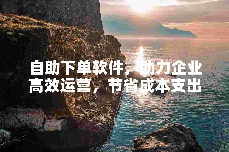 自助下单软件，助力企业高效运营，节省成本支出。