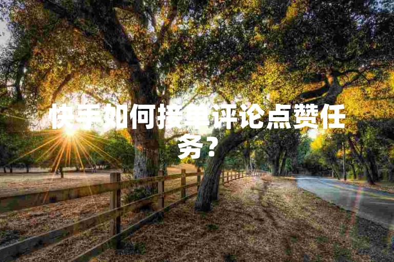 快手如何接单评论点赞任务？