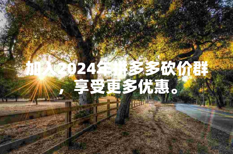 加入2024年拼多多砍价群，享受更多优惠。