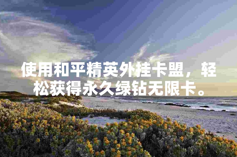 使用和平精英外挂卡盟，轻松获得永久绿钻无限卡。