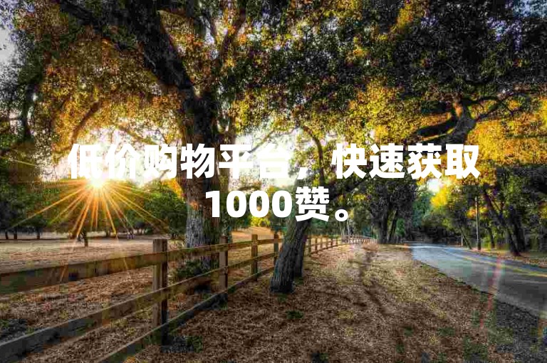 低价购物平台，快速获取1000赞。