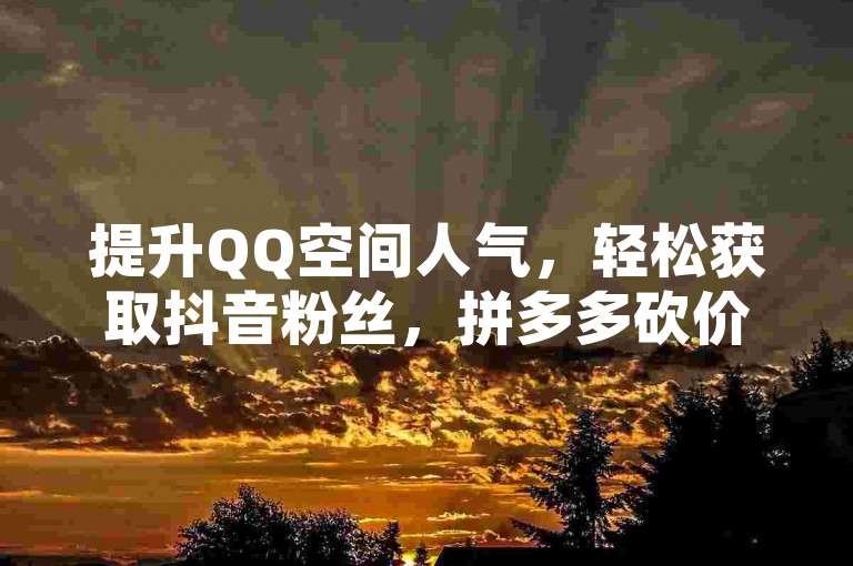 提升QQ空间人气，轻松获取抖音粉丝，拼多多砍价更高效。