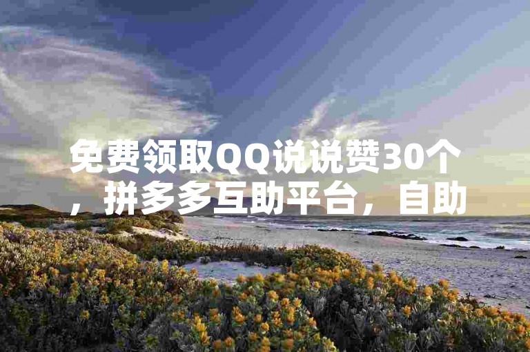 免费领取QQ说说赞30个，拼多多互助平台，自助下单软件最低价。