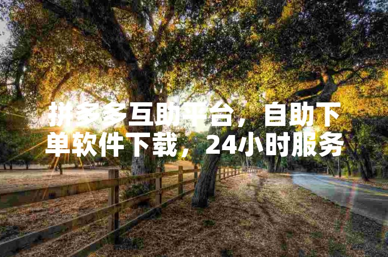 拼多多互助平台，自助下单软件下载，24小时服务。