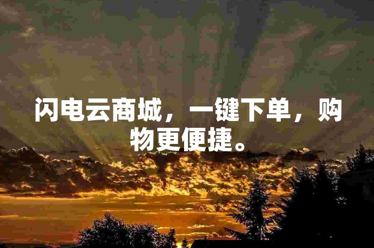 闪电云商城，一键下单，购物更便捷。