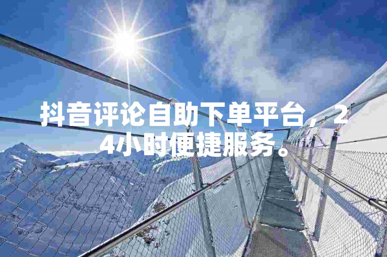 抖音评论自助下单平台，24小时便捷服务。