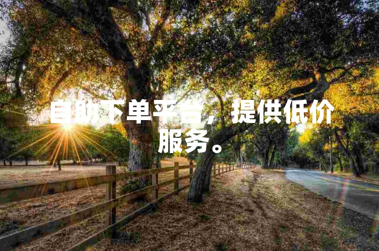 自助下单平台，提供低价服务。