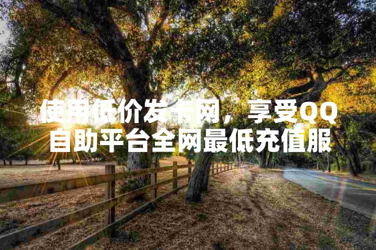 使用低价发卡网，享受QQ自助平台全网最低充值服务。