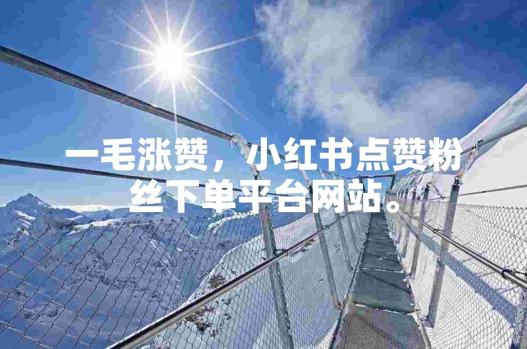 一毛涨赞，小红书点赞粉丝下单平台网站。