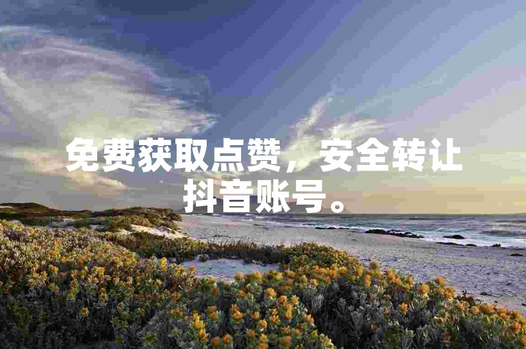 免费获取点赞，安全转让抖音账号。