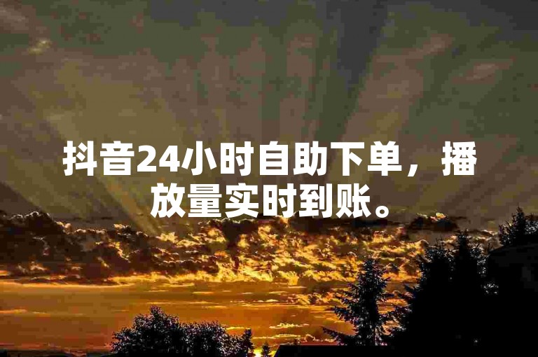 抖音24小时自助下单，播放量实时到账。