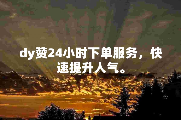 dy赞24小时下单服务，快速提升人气。
