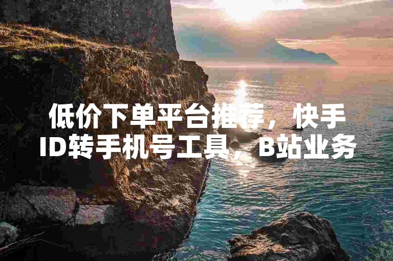 低价下单平台推荐，快手ID转手机号工具，B站业务自助下单。