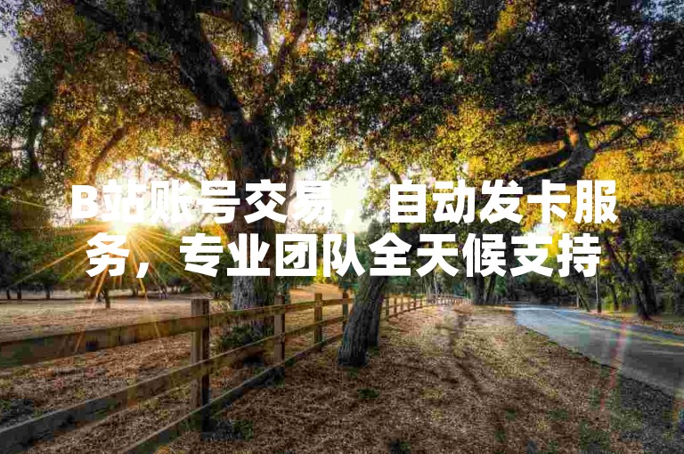 B站账号交易，自动发卡服务，专业团队全天候支持。