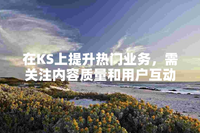 在KS上提升热门业务，需关注内容质量和用户互动。