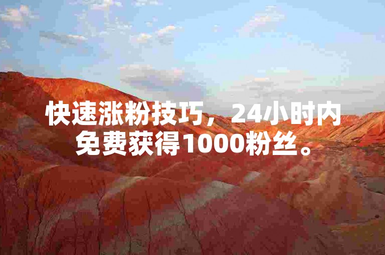 快速涨粉技巧，24小时内免费获得1000粉丝。