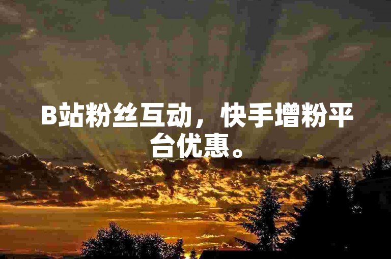 B站粉丝互动，快手增粉平台优惠。