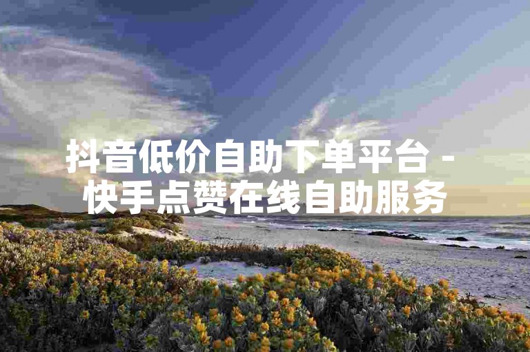抖音低价自助下单平台 - 快手点赞在线自助服务