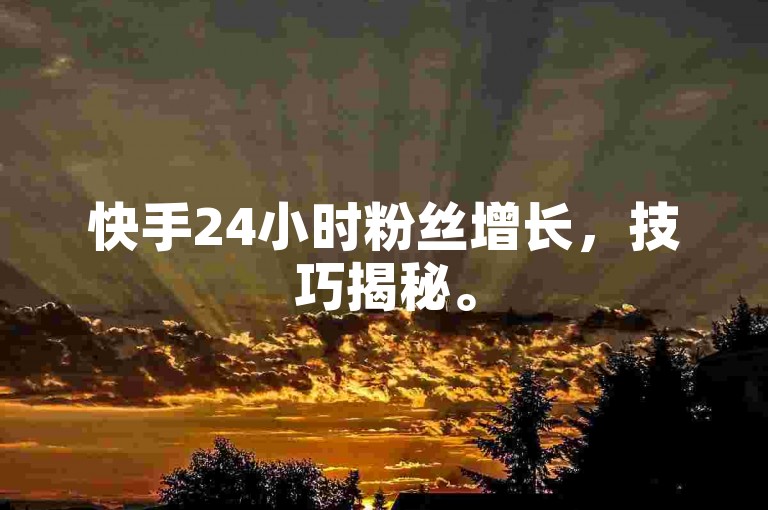 快手24小时粉丝增长，技巧揭秘。