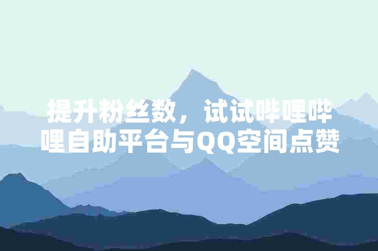 提升粉丝数，试试哔哩哔哩自助平台与QQ空间点赞服务。