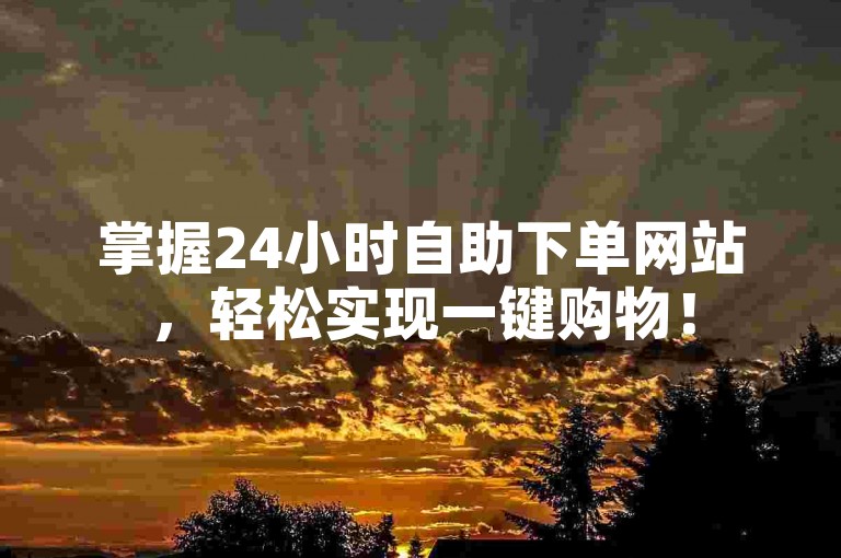 掌握24小时自助下单网站，轻松实现一键购物！