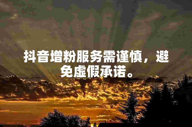 抖音增粉服务需谨慎，避免虚假承诺。