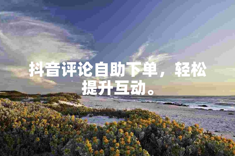 抖音评论自助下单，轻松提升互动。
