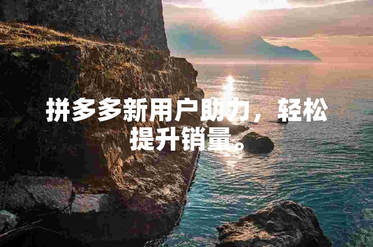 拼多多新用户助力，轻松提升销量。