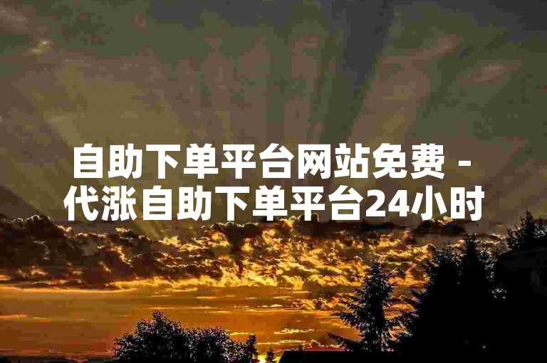 自助下单平台网站免费 - 代涨自助下单平台24小时