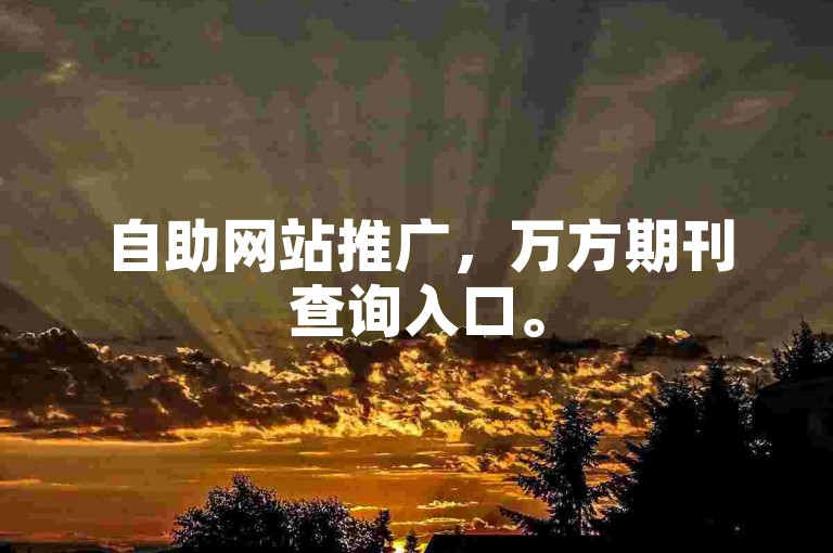 自助网站推广，万方期刊查询入口。