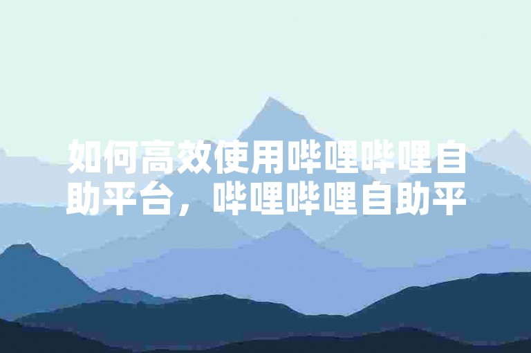 如何高效使用哔哩哔哩自助平台，哔哩哔哩自助平台提供一站式服务，用户可轻松下单视频制作、直播支持等，确保高效便捷。