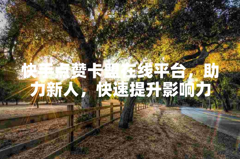 快手点赞卡盟在线平台，助力新人，快速提升影响力！