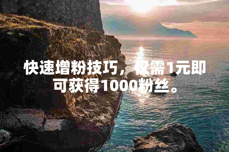 快速增粉技巧，仅需1元即可获得1000粉丝。