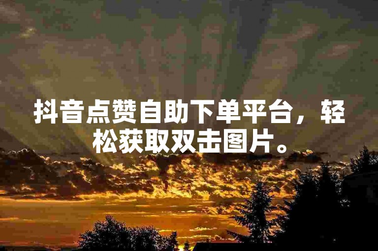 抖音点赞自助下单平台，轻松获取双击图片。